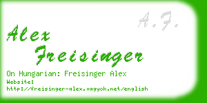 alex freisinger business card